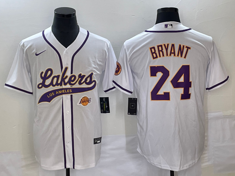 Men Los Angeles Lakers 24 Bryant white 2023 NBA Jersey style 11